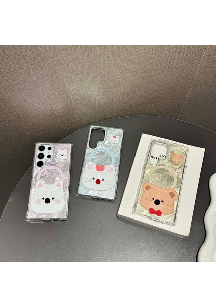 Samsung Galaxy S24 Ultra Manyetik Telefon Kılıfı Karikatür Hayvan Tpu+Pc Arka Kapak-Mavi (Yurt Dışından) fırsatları