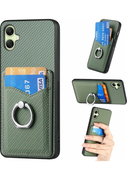 Samsung Galaxy A06 Kılıf Kart Yuvaları Halka Tutucu Kickstand Telefon Kapağı-Yeşil (Yurt Dışından)