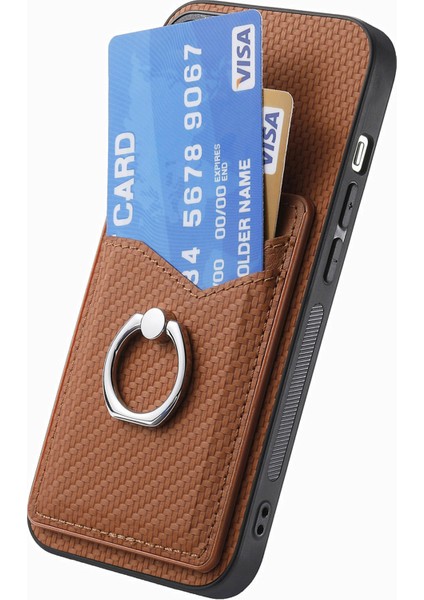 Samsung Galaxy A06 Kılıf Kart Yuvaları Halka Tutucu Kickstand Telefon Kapağı-Kahverengi (Yurt Dışından) fırsatları