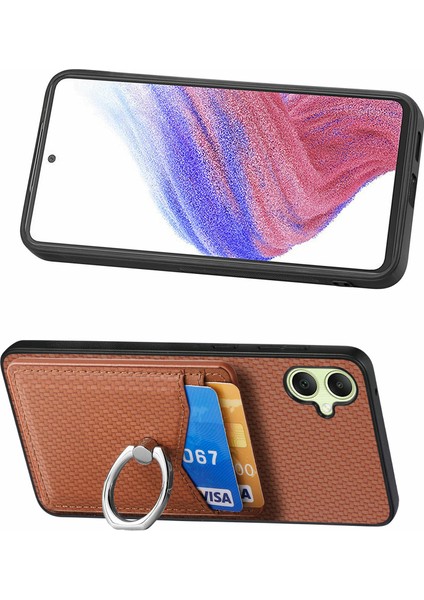 Samsung Galaxy A06 Kılıf Kart Yuvaları Halka Tutucu Kickstand Telefon Kapağı-Kahverengi (Yurt Dışından) indirimleri