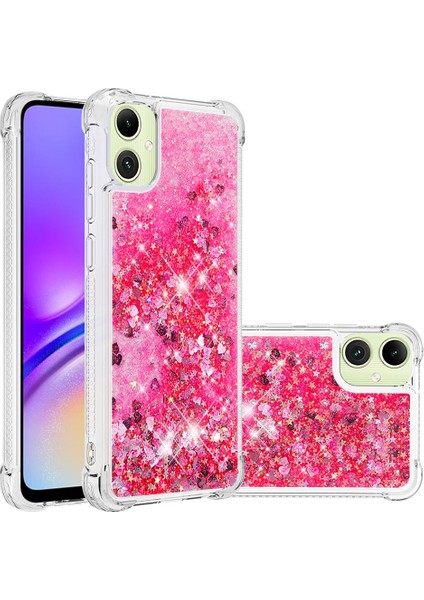 Samsung Galaxy A06 Kılıf Quicksand Anti-Drop Tpu Telefon Kapağı-Pembe/kalpler (Yurt Dışından)