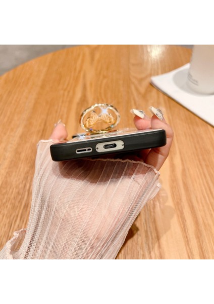 Samsung Galaxy A15 4g/5g Kılıf Için Rhinestones Dekor Kickstand Tpu + Pc Çiçek Telefon Kapağı-Altın (Yurt Dışından) fiyatları