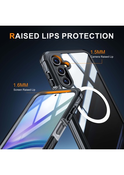 Samsung Galaxy A16 4g/5g Manyetik Kılıf Pc+Tpu Telefon Kılıfı, Temperli Cam Ekranlı Film-Siyah (Yurt Dışından) modelleri