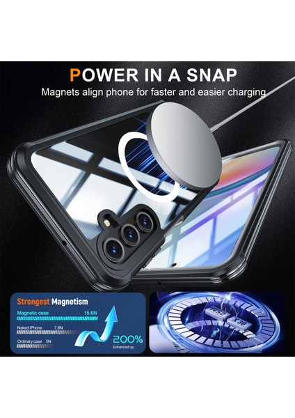 Samsung Galaxy A16 4g/5g Manyetik Kılıf Pc+Tpu Telefon Kılıfı, Temperli Cam Ekranlı Film-Siyah (Yurt Dışından) indirimleri