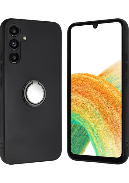 Samsung Galaxy S25 Mat Kılıf Yüzüklü Kickstand Yumuşak Tpu Telefon Kapağı-Siyah (Yurt Dışından) indirimleri