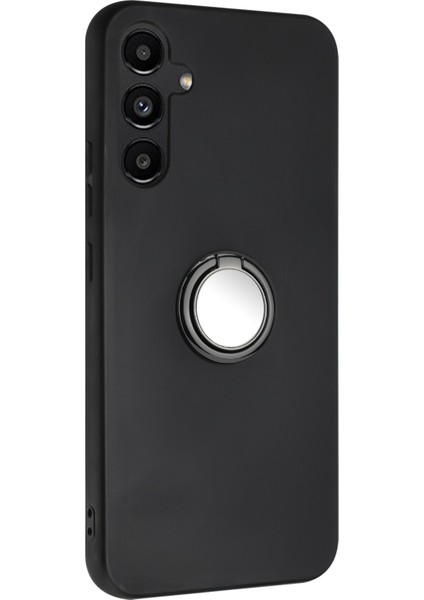 Samsung Galaxy A36 5g Mat Kılıf Yüzüklü Kickstand Yumuşak Tpu Telefon Kapağı-Siyah (Yurt Dışından)