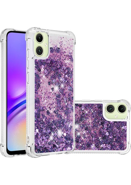 Samsung Galaxy A06 Kılıf Quicksand Anti-Drop Tpu Telefon Kılıfı-Koyu Mor/kalpler (Yurt Dışından)
