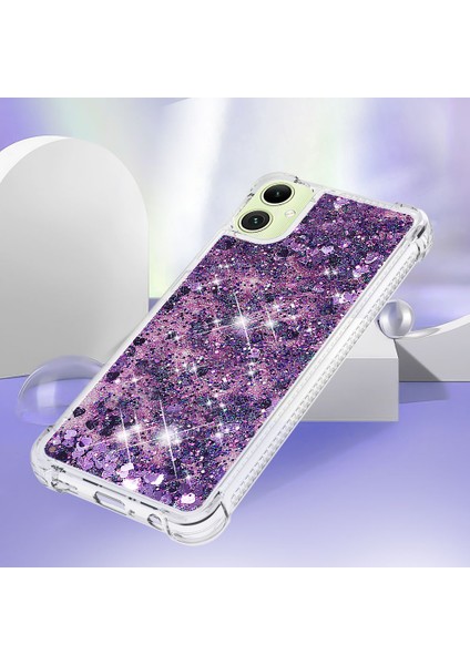 Samsung Galaxy A06 Kılıf Quicksand Anti-Drop Tpu Telefon Kılıfı-Koyu Mor/kalpler (Yurt Dışından) indirimleri