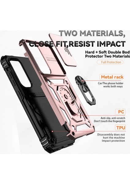 Samsung Galaxy S25 Kılıf Pc + Tpu Telefon Kapak Lensi Üstün Koruma Kickstand-Gül Altın Için (Yurt Dışından) fırsatları