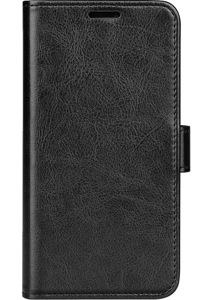Samsung Galaxy S25 Ultra Cüzdan Kılıf Crazy Horse Doku Standlı Deri Telefon Kapağı-Siyah (Yurt Dışından)