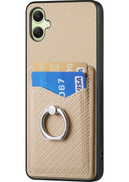Samsung Galaxy A06 Kılıf Kart Yuvaları Halka Tutucu Kickstand Telefon Kapağı-Kayısı (Yurt Dışından) modelleri