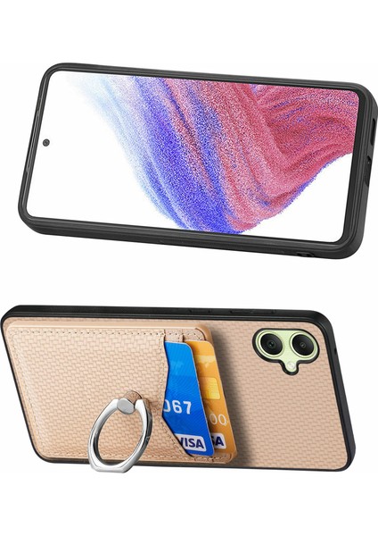 Samsung Galaxy A06 Kılıf Kart Yuvaları Halka Tutucu Kickstand Telefon Kapağı-Kayısı (Yurt Dışından) indirimleri
