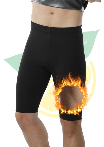 Sauna Termal Şort - Spor ve Egzersiz Için, Terleme Artırıcı, Göbek Toparlayıcı, Bel ve Bacak Inceltici, Siyah - Unisex (Elilom_dipsi)