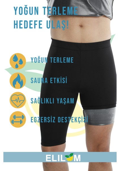 Sauna Termal Şort - Spor ve Egzersiz Için, Terleme Artırıcı, Göbek Toparlayıcı, Bel ve Bacak Inceltici, Siyah - Unisex (Elilom_dipsi) fiyatları