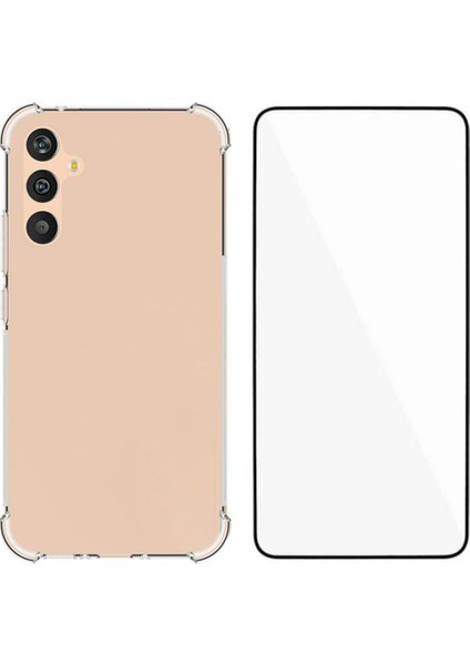 Wanlonfeng Wl Serisi Samsung Galaxy A34 5g Kılıf 2.0mm Şeffaf Tpu Kapak ile Temperli Cam Filmi (Büyük Lens Deliği) (Yurt Dışından)