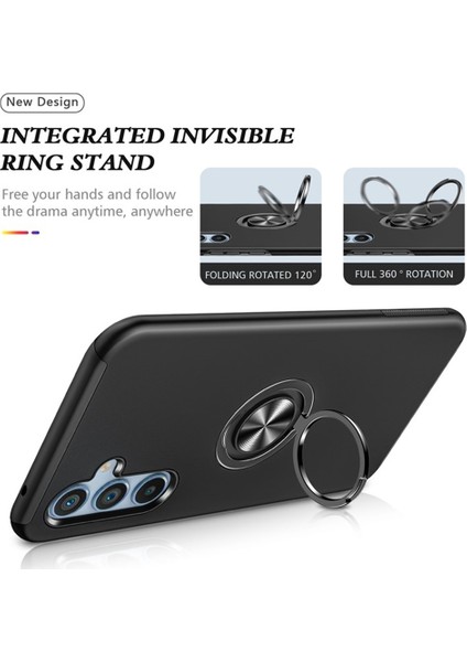 Samsung Galaxy S25 Kılıf Pc+Tpu Dönebilen Halkalı Tutuculu Telefon Kılıfı-Mavi (Yurt Dışından) fiyatları