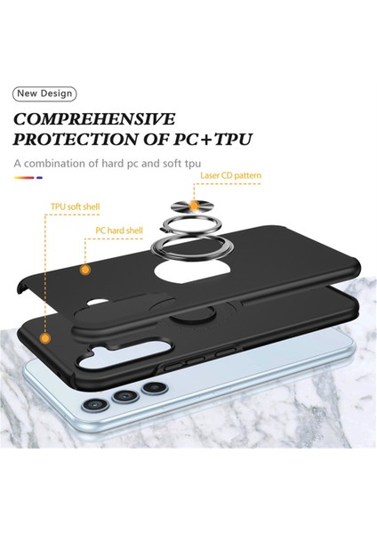 Samsung Galaxy S25 Kılıf Pc+Tpu Dönebilen Halkalı Tutuculu Telefon Kılıfı-Mavi (Yurt Dışından) indirimleri