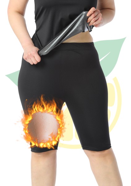 Sauna Termal Şort - Spor ve Egzersiz Için, Terleme Artırıcı, Göbek Toparlayıcı, Bel ve Bacak Inceltici, Siyah - Unisex (Elilom_dipsi)