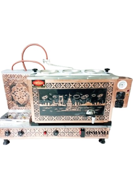 bakır Çay Kazanı Tam Otomatik (Doğalgaz& Elk) Ce Belgeli 35 Lt