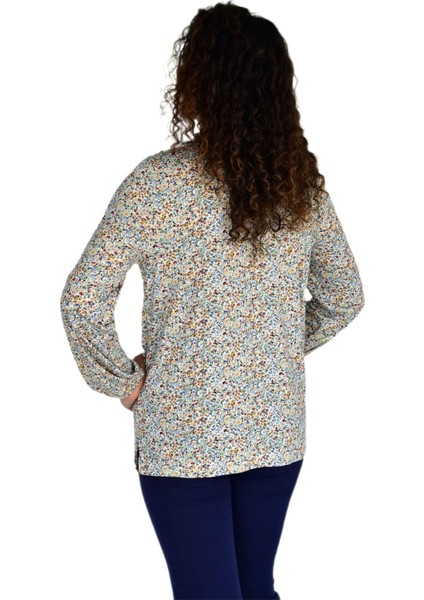 Kadın Çiçek Baskılı Desen Viscon Bluz BGL-ST04292