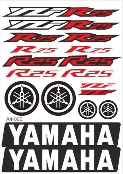 Gogo 066 A4 Yamaha R25 Kırmızı Tek Paket Çoklu Sticker