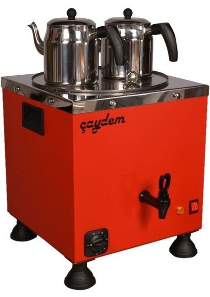 2 Demlikli Yalıtımlı Çay Kazanı Şamandıralı Tam Otomatik Çaycı Çay Makinesi 23 Lt Semaver