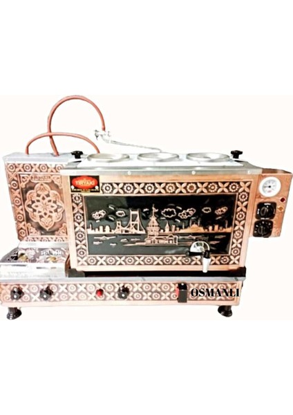 kızkulesi 3 Demlikli Bakır Çay Kazanı Ce Belgeli 35 Lt Kapasiteli (Lpg&elk)