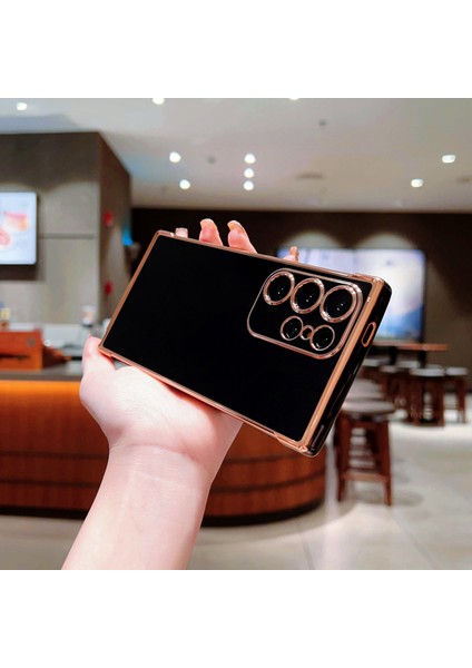 Samsung Galaxy S24 Ultra Kılıf Elektroliz Çerçeve Tpu Yumuşak Telefon Kapağı-Siyah (Yurt Dışından) fiyatları