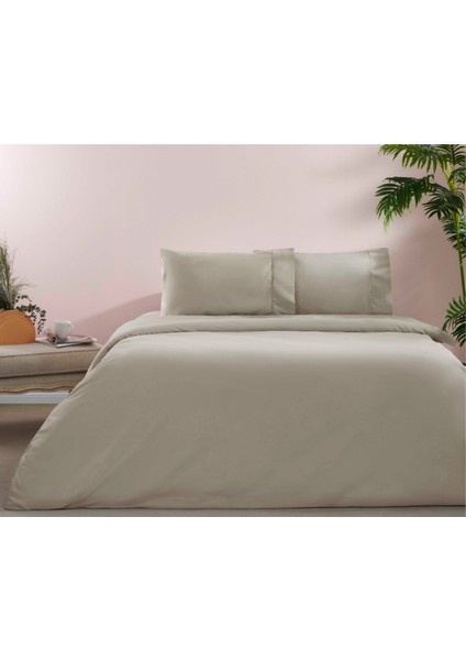 Ranforce Basic Queen Size Nevresim Takımı Vizon