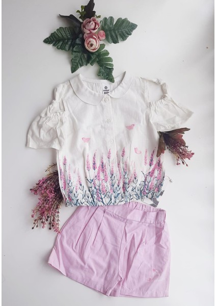 Kız Çocuk Takım, Lavender Şortlu Takım