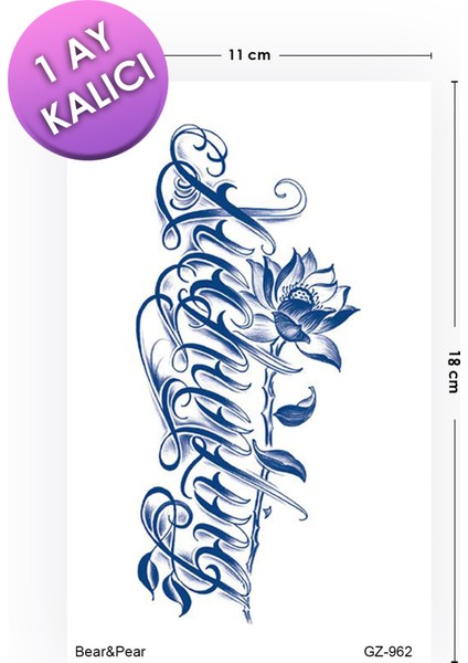 1 Ay Kalıcı Tattoo Yazı ve Çiçek Dövmesi fiyatları