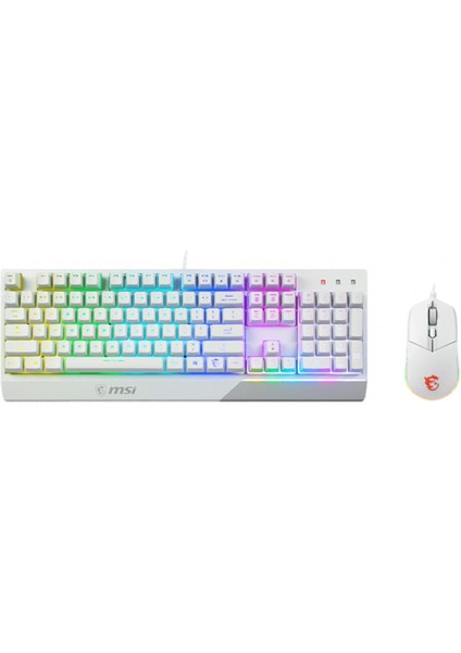 GK30 Combo White Rgb USB Beyaz Kablolu Gaming Klavye Mouse Set (Vigor GK30 White Clutch