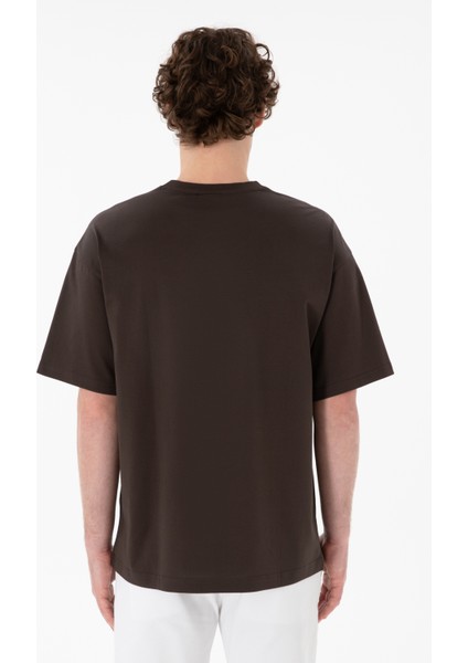 Erkek Kahverengi Tişört Basic 50313089-VR029