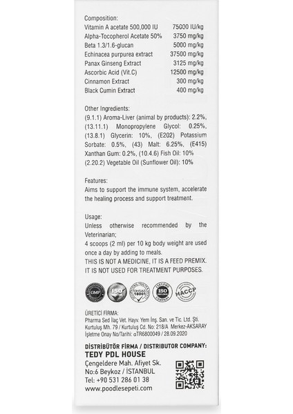 Tedypet Vitamin Takviyesi – Kedi & Köpekler Için Özel Formül fiyatları