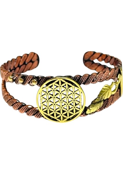 Yaşam Çiçeği Bakır Bileklik