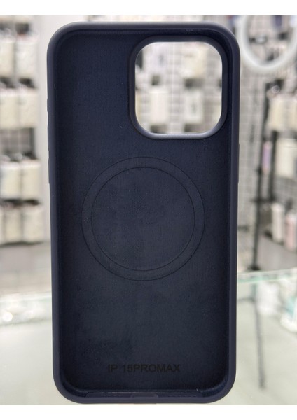 iPhone 15 Pro Max Magsafe Yumuşak Silikon Kılıf – Lansman Içi Kadife Dokulu, Kablosuz Şarj Destekli Lacivert fiyatları