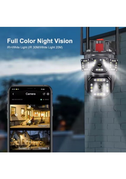3017 Wifi 6mp Dual Lens Ip Güvenlik Kamerası 128 Gb| Hareketli Kablosuz, Gece Görüşü, Kişi Takibi, Türkçe Sesli Görüşme Dış İç Kamera fırsatları