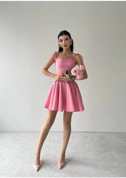 Clara Askılı Mini Elbise