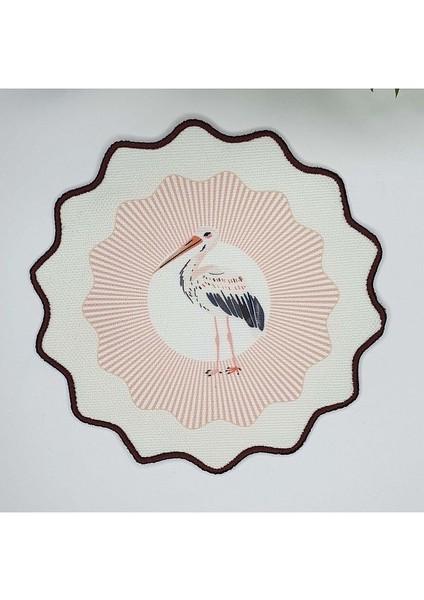 Dekoratif Kenar Leylek Tasarım Nakış Kenar Kumaş Kokteyl Peçetesi 1 Adet