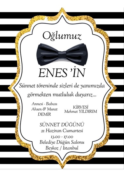 Doğum Günü Davetiyesi 10 Adet ( Baskı Dahil )