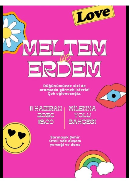 Düğün Davetiyesi , Nişan Davetiyesi , Kına Davetiyesi 50 Adet