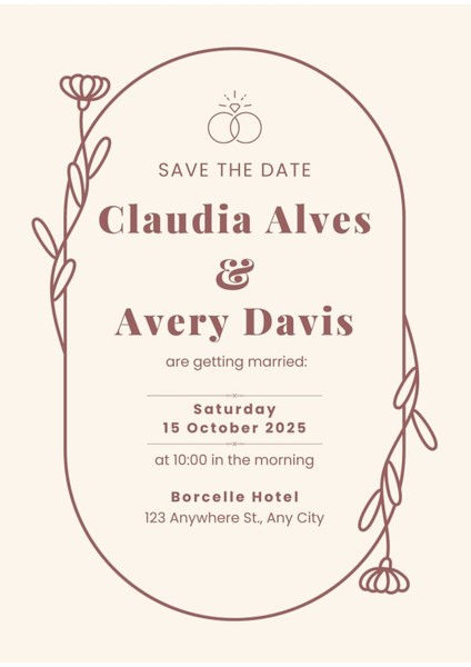 Davetiye, Düğün Davetiyesi, Nikah Davetiyesi, Nişan Davetiyesi (50 Adet)