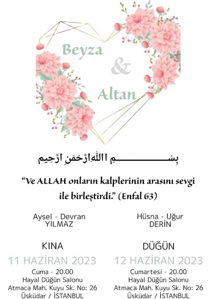 Doğum Günü Davetiyesi 10 Adet ( Baskı Dahil )