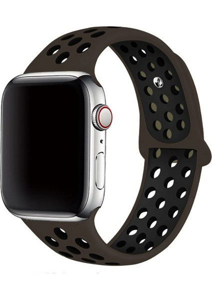 Apple Watch 38MM Uyumlu Kordon Silikon Esnek Yumuşak Delikli Spor Krd-02 Kayış, NO26
