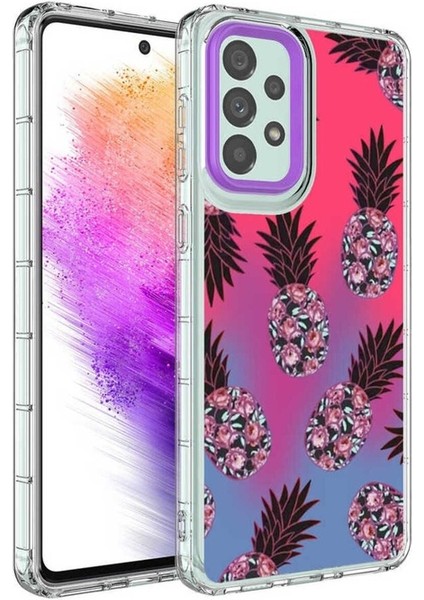 Samsung Galaxy A33 5g Uyumlu Kılıf Kamera Korumalı Renkli Desenli Sert Silikon Korn Kapak, No6
