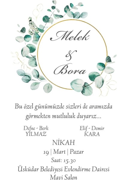 Sünnet Davetiyesi 50 Adet ( Baskı Dahil Değildir )