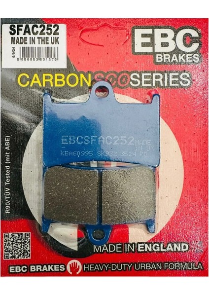 Fren Balatası Carbon SFAC252 Yamaha Yzf 600 R Thundercat Ön