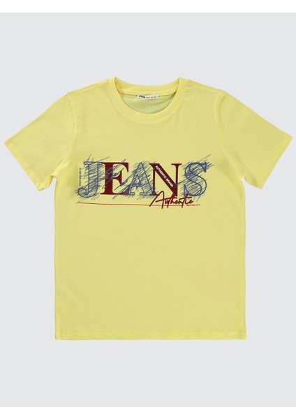 Erkek Çocuk Tişört 10-13 Yaş Açık Sarı