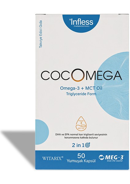 Cocomega, Omega3 ve Mct Oil Içeren Yumuşak Kapsül