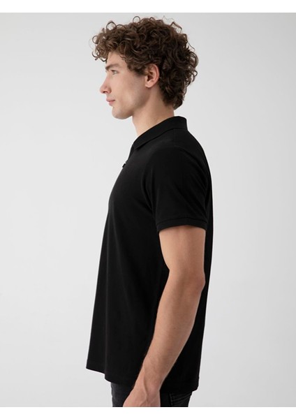 Lozoko Siyah Erkek Polo Yaka Kısa Kol Regular T-Shirt 1225841886089200 fırsatları